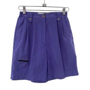 Jamie Sadock Golf Shorts Womens Size 6 Purple Pleated Front Long Vintage Sporty